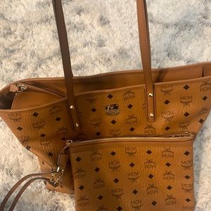 MCM tote with wristlet wallet